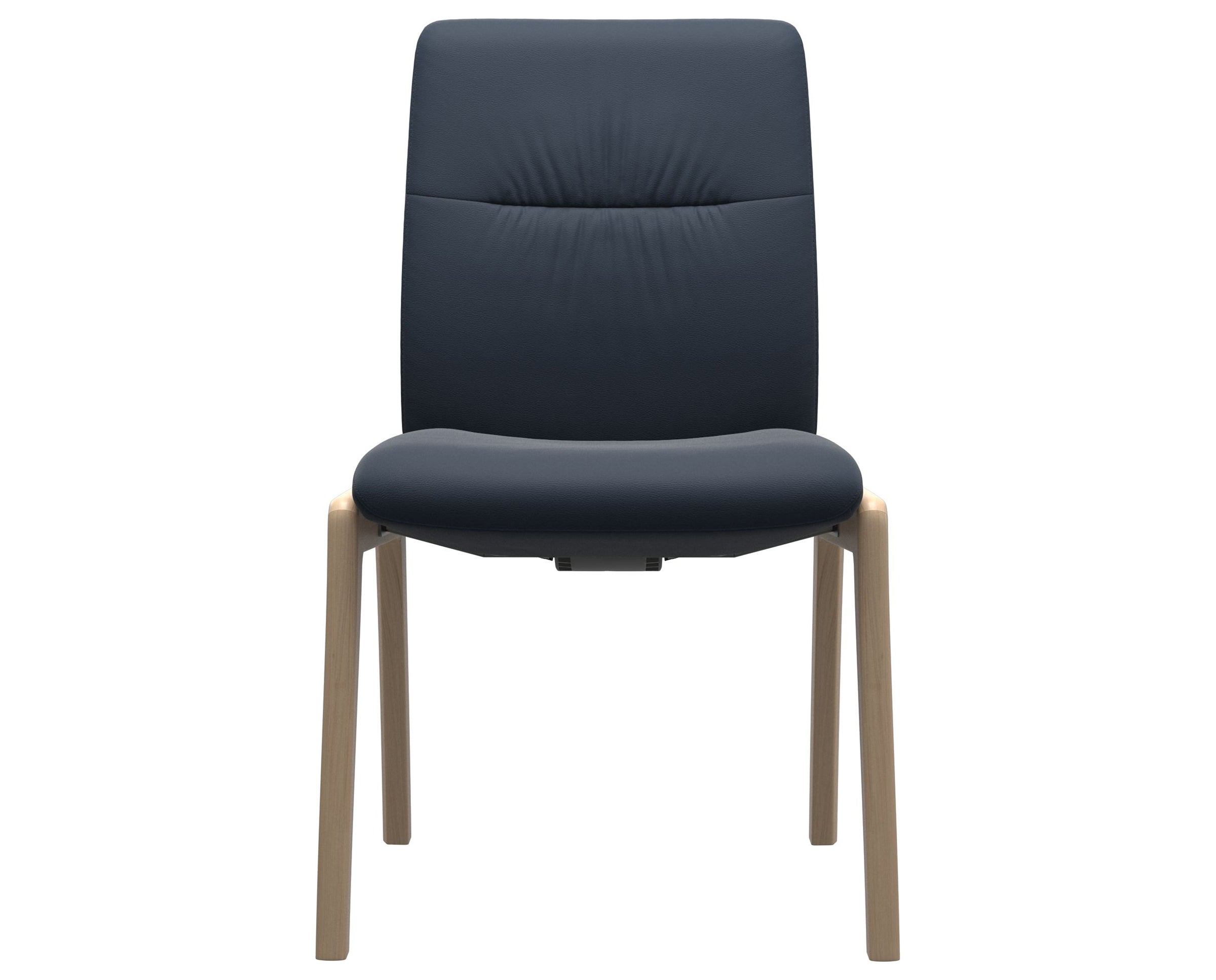 Paloma Leather Oxford Blue and Natural Base | Stressless Mint Low Back D100 Dining Chair | Valley Ridge Furniture