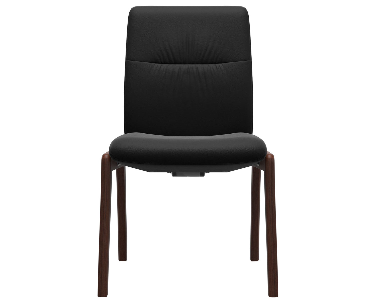 Paloma Leather Black & Walnut Base | Stressless Mint Low Back D100 Dining Chair | Valley Ridge Furniture