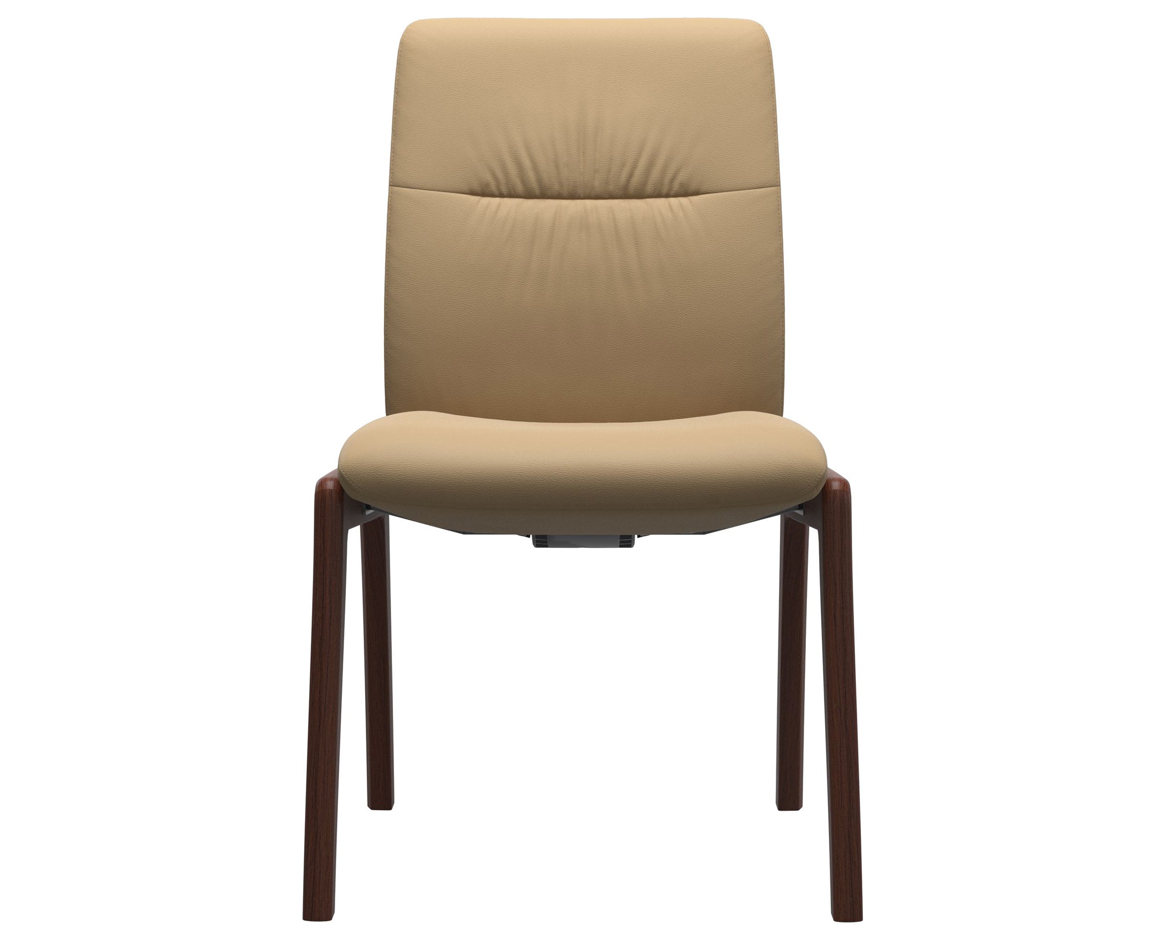 Paloma Leather Sand and Walnut Base | Stressless Mint Low Back D100 Dining Chair | Valley Ridge Furniture