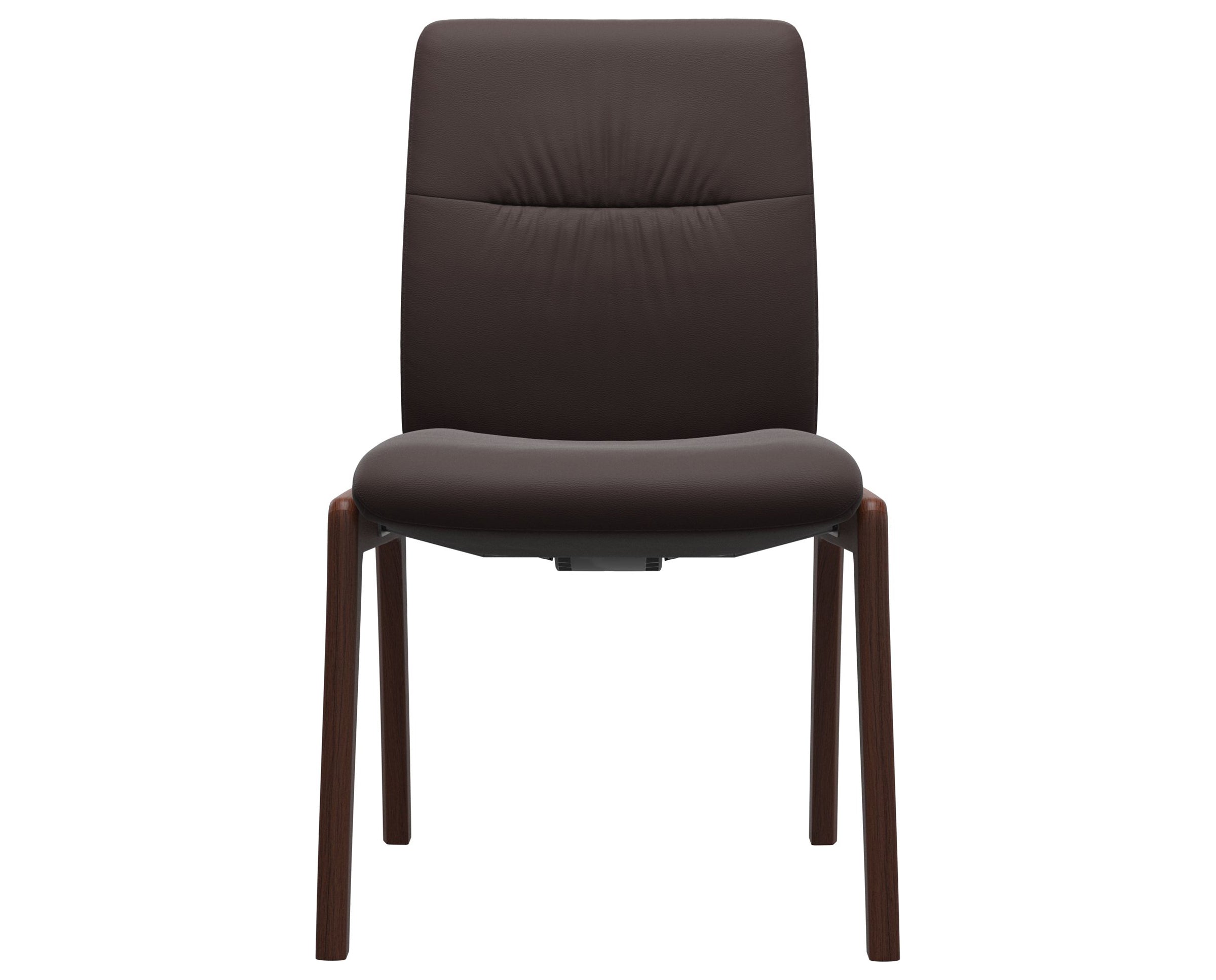 Paloma Leather Chocolate and Walnut Base | Stressless Mint Low Back D100 Dining Chair | Valley Ridge Furniture