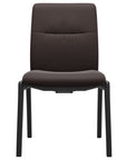 Paloma Leather Chocolate and Black Base | Stressless Mint Low Back D100 Dining Chair | Valley Ridge Furniture
