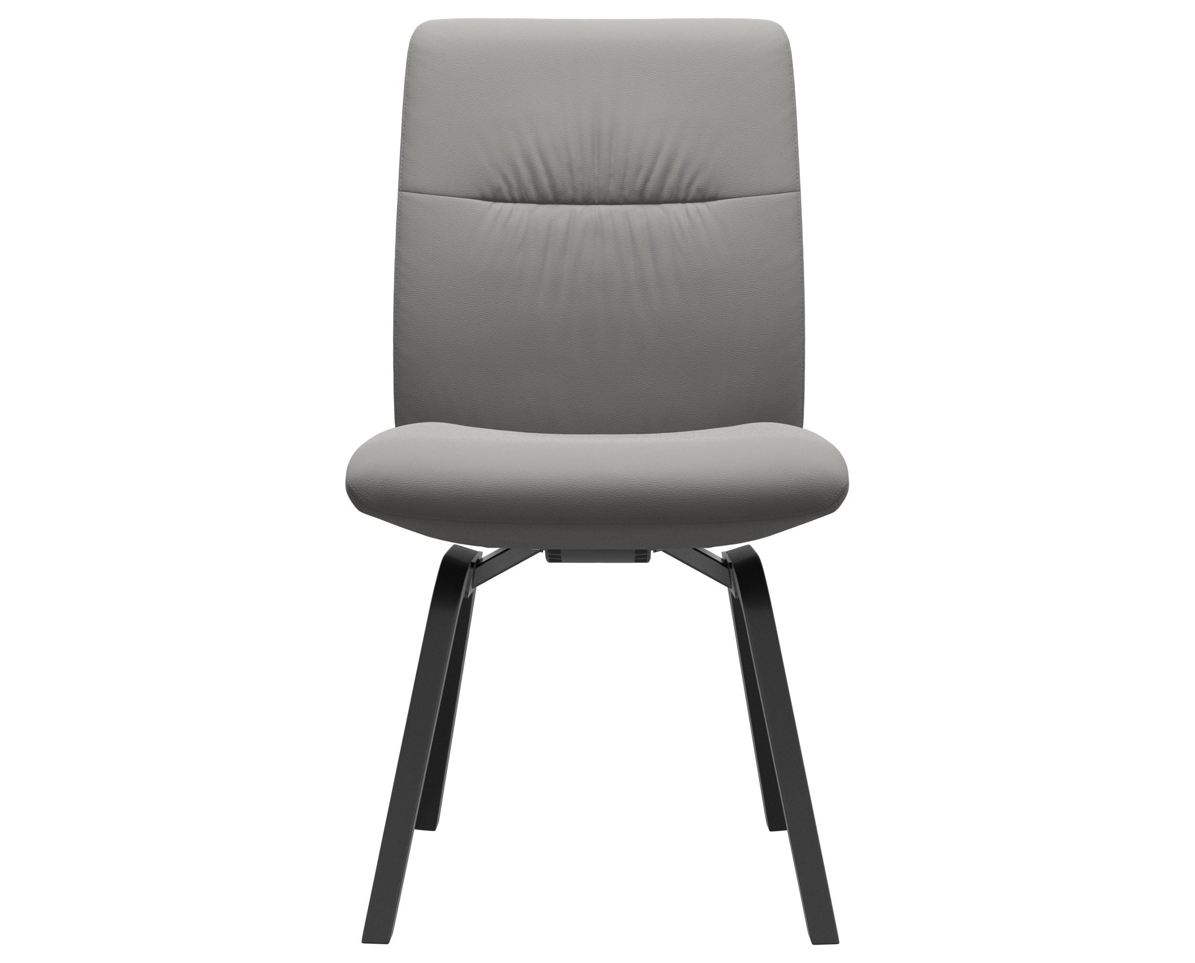 Paloma Leather Silver Grey and Black Base | Stressless Mint Low Back D200 Dining Chair | Valley Ridge Furniture