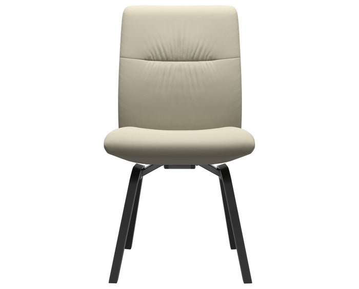 Paloma Leather Light Grey & Black Base | Stressless Mint Low Back D200 Dining Chair | Valley Ridge Furniture