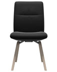 Paloma Leather Black and Whitewash Base | Stressless Mint Low Back D200 Dining Chair | Valley Ridge Furniture