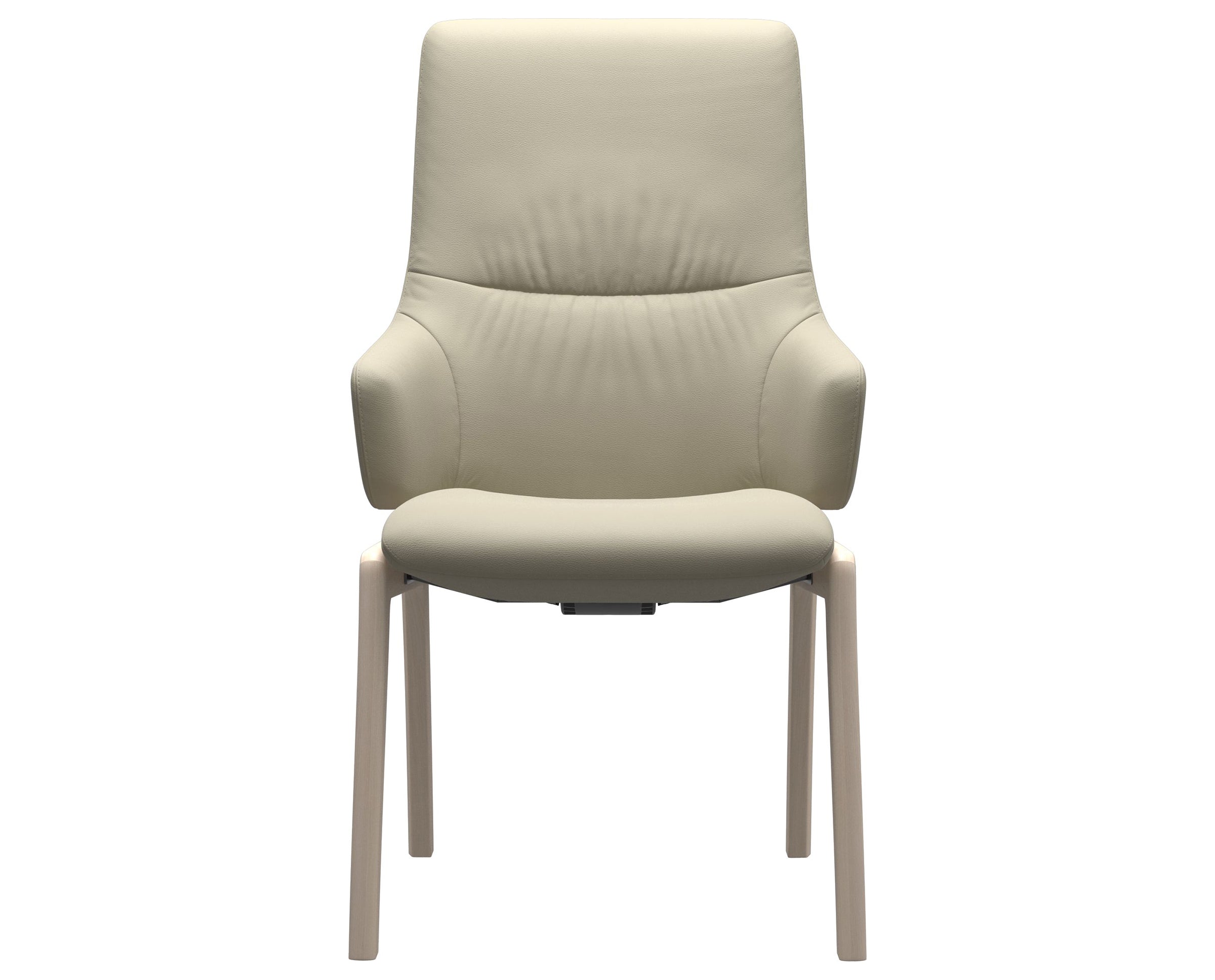 Paloma Leather Light Grey and Whitewash Base | Stressless Mint High Back D100 Dining Chair w/Arms | Valley Ridge Furniture