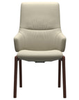 Paloma Leather Light Grey and Walnut Base | Stressless Mint High Back D100 Dining Chair w/Arms | Valley Ridge Furniture