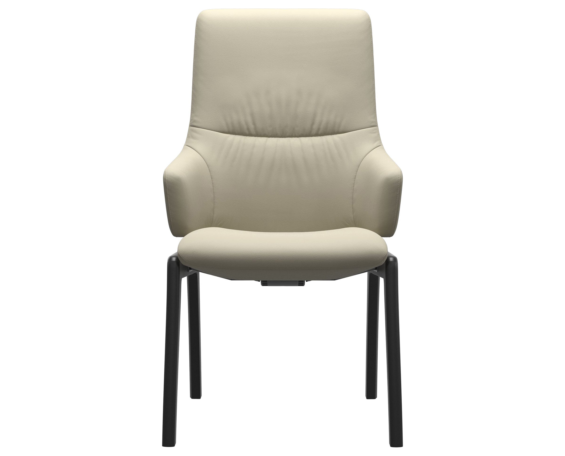 Paloma Leather Light Grey and Black Base | Stressless Mint High Back D100 Dining Chair w/Arms | Valley Ridge Furniture