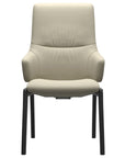 Paloma Leather Light Grey and Black Base | Stressless Mint High Back D100 Dining Chair w/Arms | Valley Ridge Furniture