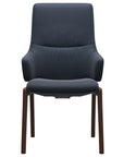 Paloma Leather Oxford Blue and Walnut Base | Stressless Mint High Back D100 Dining Chair w/Arms | Valley Ridge Furniture
