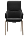 Paloma Leather Black and Whitewash Base | Stressless Mint High Back D100 Dining Chair w/Arms | Valley Ridge Furniture