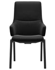 Paloma Leather Black and Black Base | Stressless Mint High Back D100 Dining Chair w/Arms | Valley Ridge Furniture