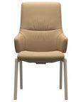Paloma Leather Sand and Whitewash Base | Stressless Mint High Back D100 Dining Chair w/Arms | Valley Ridge Furniture
