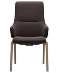 Paloma Leather Chocolate and Natural Base | Stressless Mint High Back D100 Dining Chair w/Arms | Valley Ridge Furniture