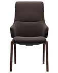 Paloma Leather Chocolate and Walnut Base | Stressless Mint High Back D100 Dining Chair w/Arms | Valley Ridge Furniture