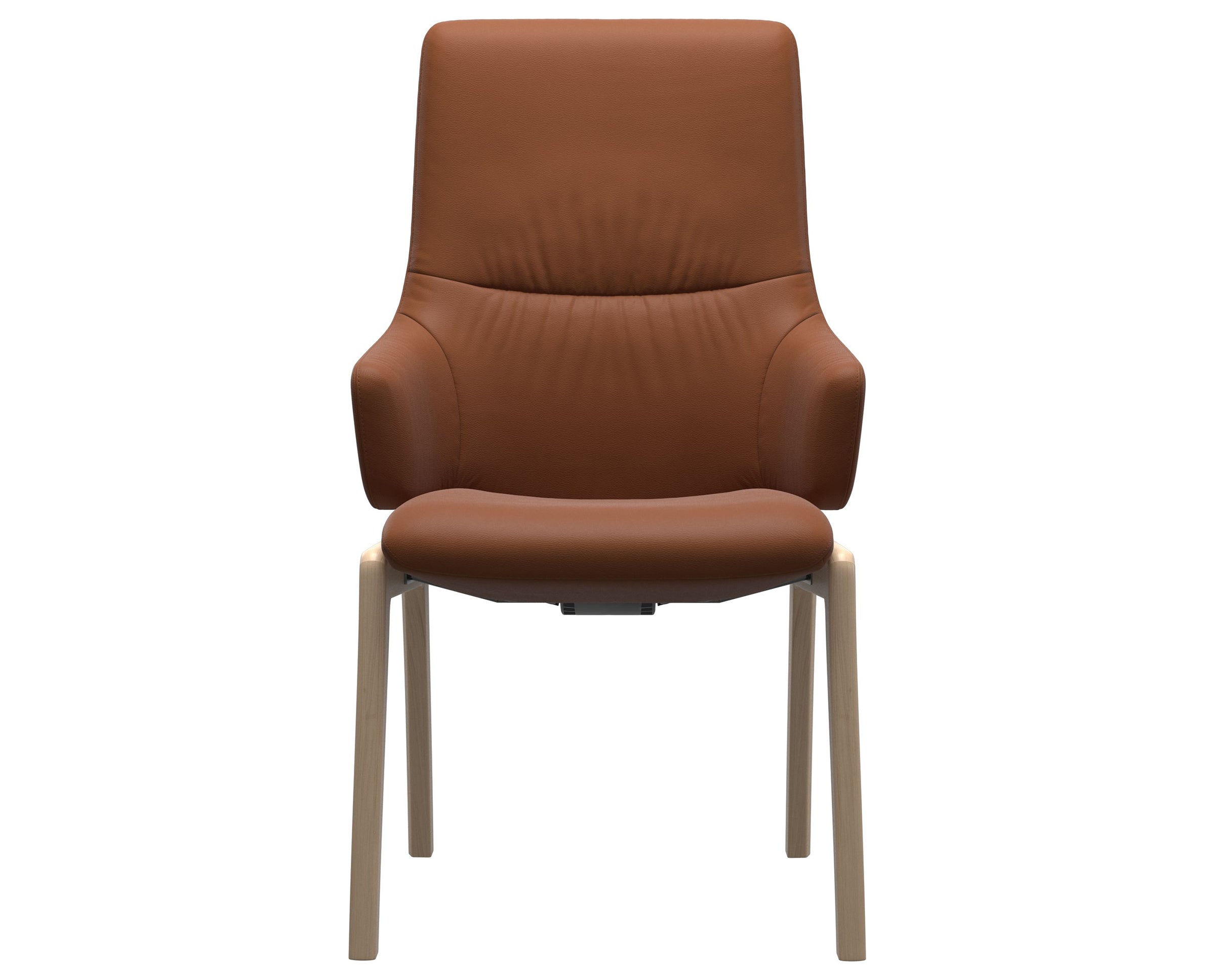Paloma Leather New Cognac and Natural Base | Stressless Mint High Back D100 Dining Chair w/Arms | Valley Ridge Furniture