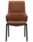 Paloma Leather New Cognac and Black Base | Stressless Mint High Back D100 Dining Chair w/Arms | Valley Ridge Furniture