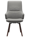 Paloma Leather Silver Grey and Walnut Base | Stressless Mint High Back D200 Dining Chair w/Arms | Valley Ridge Furniture
