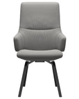 Paloma Leather Silver Grey and Black Base | Stressless Mint High Back D200 Dining Chair w/Arms | Valley Ridge Furniture