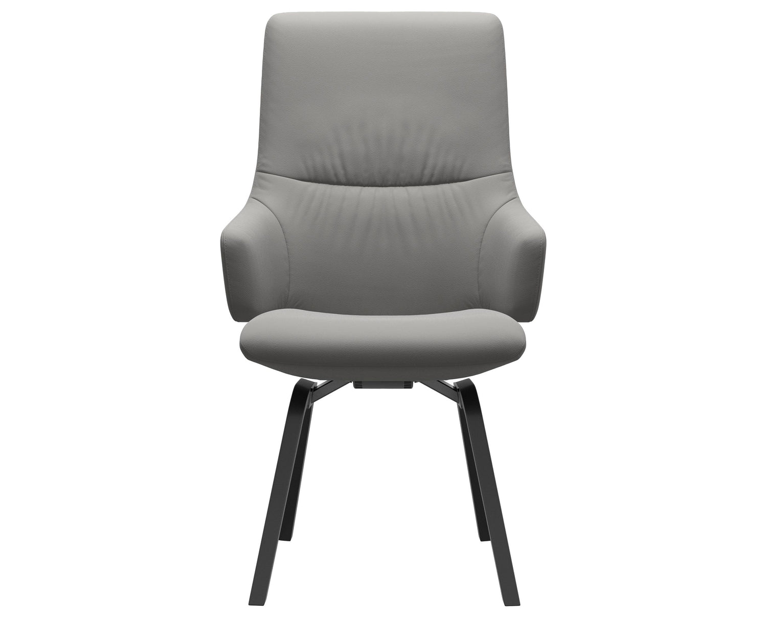 Paloma Leather Silver Grey & Black Base | Stressless Mint High Back D200 Dining Chair w/Arms | Valley Ridge Furniture