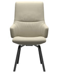Paloma Leather Light Grey and Black Base | Stressless Mint High Back D200 Dining Chair w/Arms | Valley Ridge Furniture
