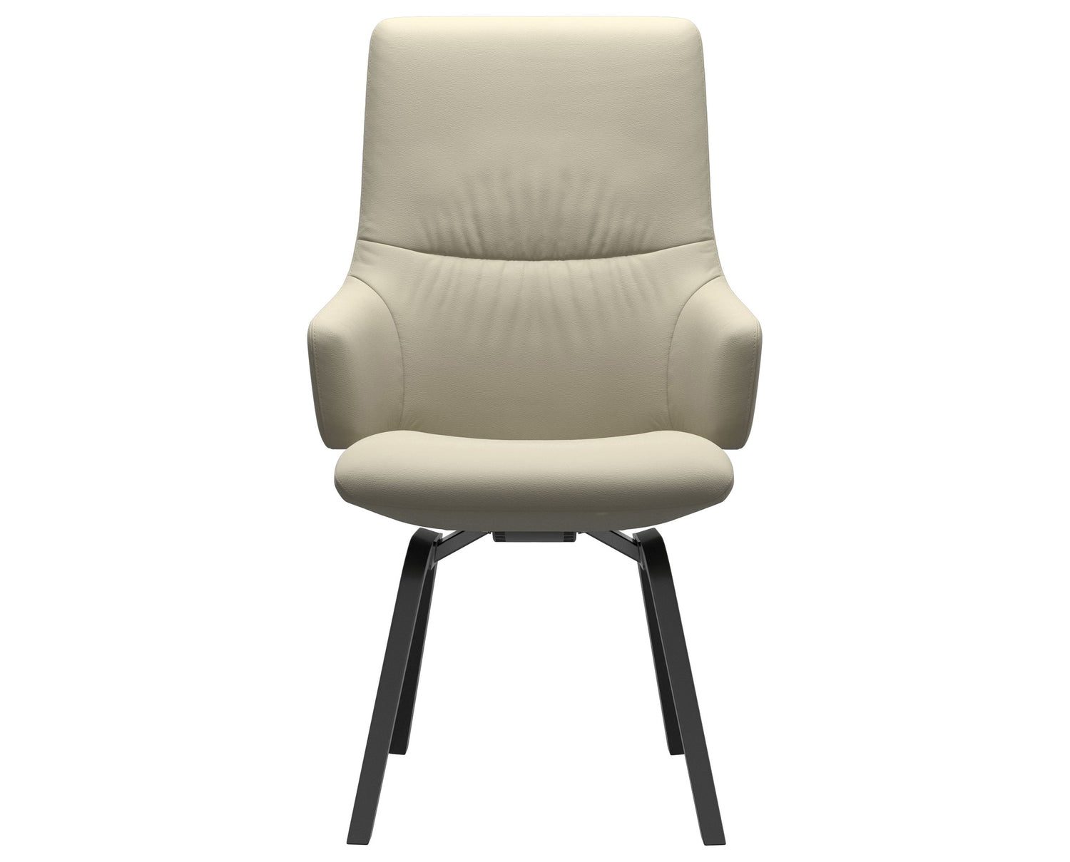 Paloma Leather Light Grey & Black Base | Stressless Mint High Back D200 Dining Chair w/Arms | Valley Ridge Furniture