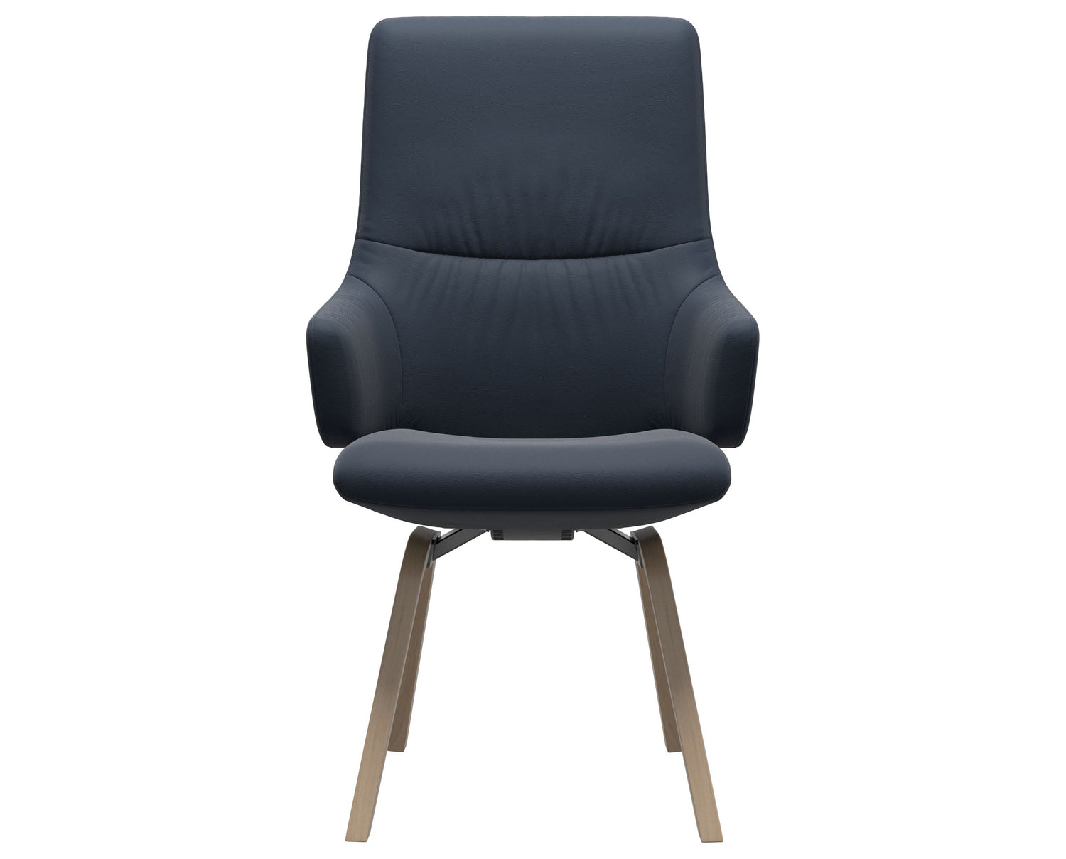 Paloma Leather Oxford Blue & Natural Base | Stressless Mint High Back D200 Dining Chair w/Arms | Valley Ridge Furniture