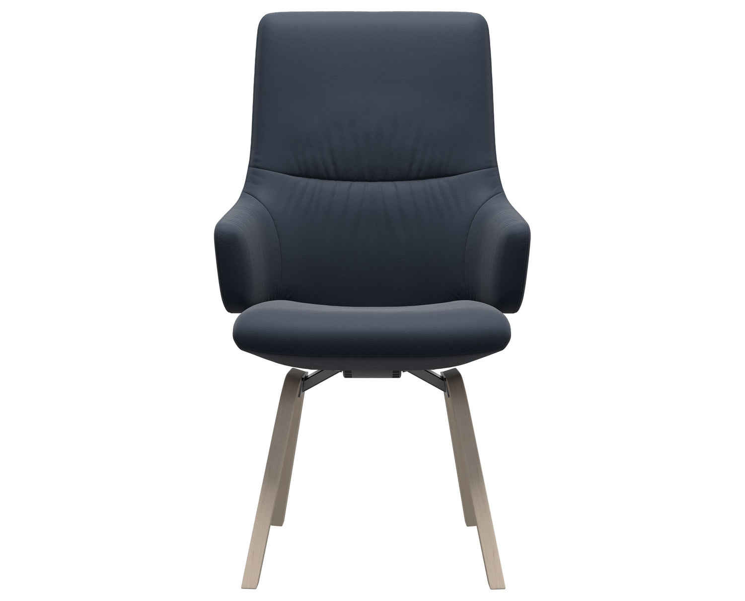 Paloma Leather Oxford Blue & Whitewash Base | Stressless Mint High Back D200 Dining Chair w/Arms | Valley Ridge Furniture