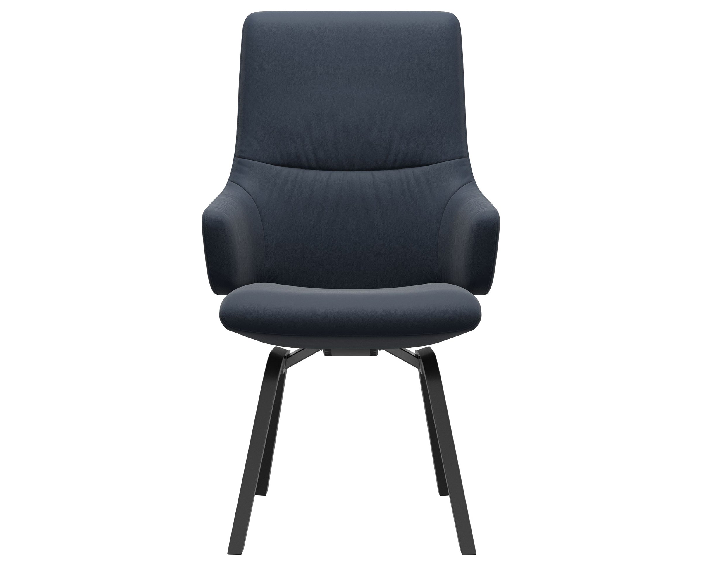 Paloma Leather Oxford Blue and Black Base | Stressless Mint High Back D200 Dining Chair w/Arms | Valley Ridge Furniture