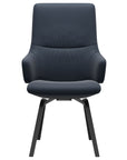Paloma Leather Oxford Blue and Black Base | Stressless Mint High Back D200 Dining Chair w/Arms | Valley Ridge Furniture