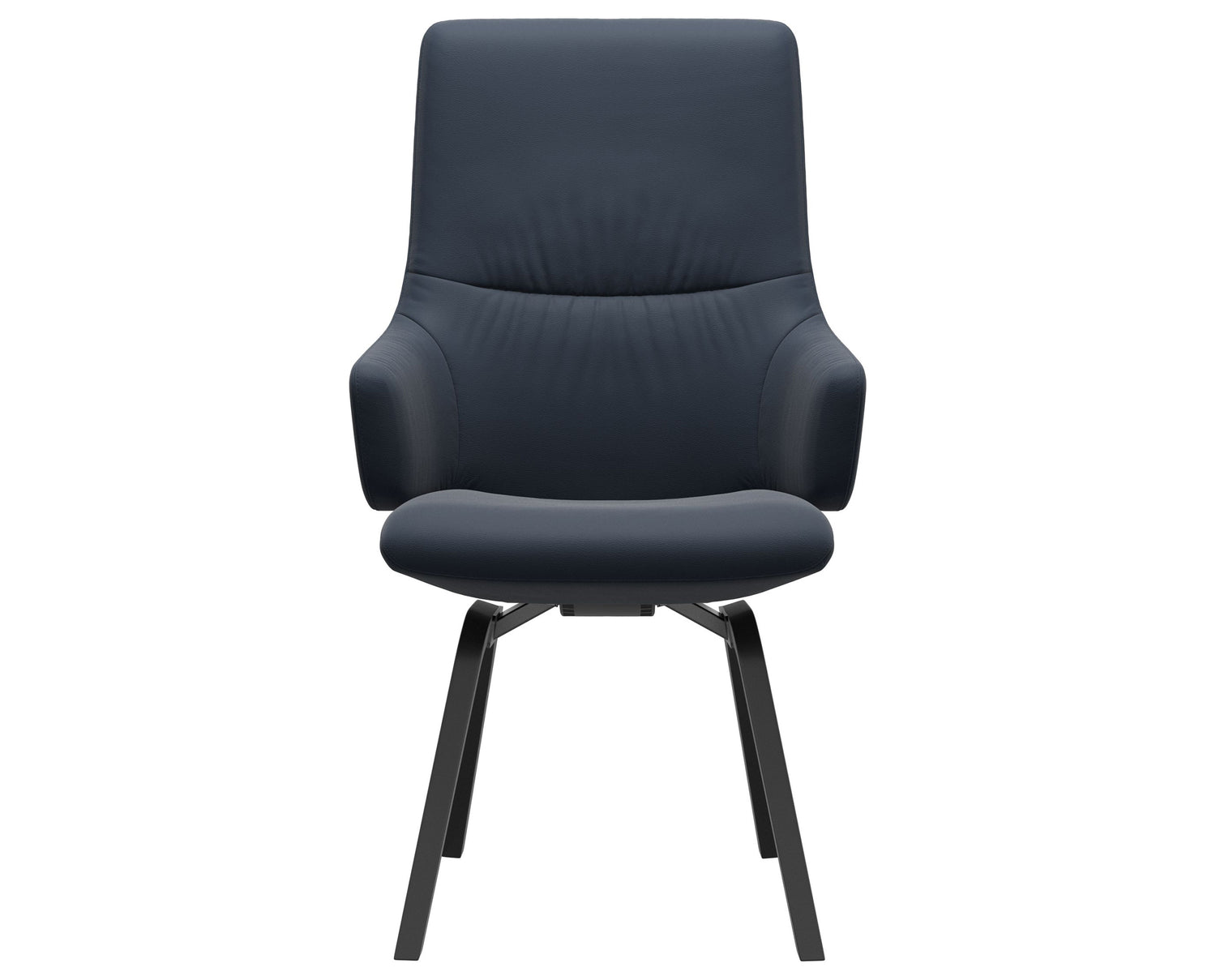 Paloma Leather Oxford Blue & Black Base | Stressless Mint High Back D200 Dining Chair w/Arms | Valley Ridge Furniture