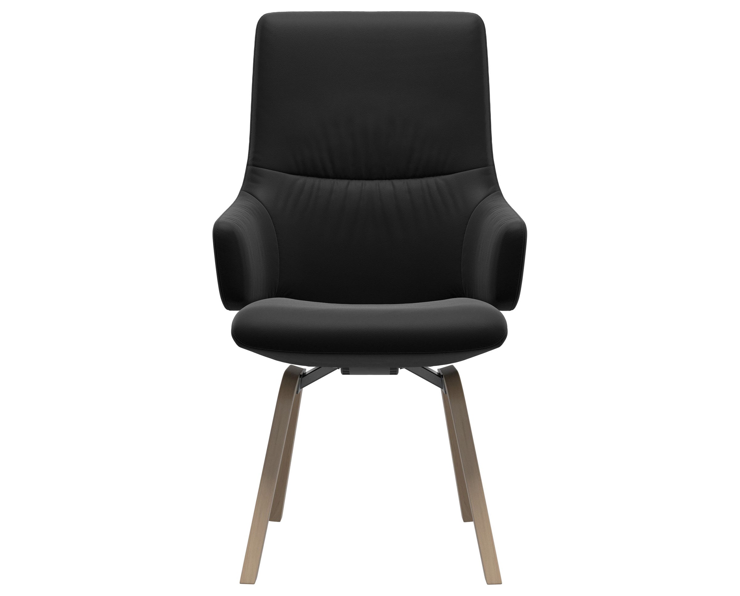 Paloma Leather Black and Natural Base | Stressless Mint High Back D200 Dining Chair w/Arms | Valley Ridge Furniture