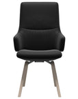 Paloma Leather Black and Whitewash Base | Stressless Mint High Back D200 Dining Chair w/Arms | Valley Ridge Furniture