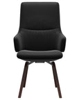 Paloma Leather Black and Walnut Base | Stressless Mint High Back D200 Dining Chair w/Arms | Valley Ridge Furniture
