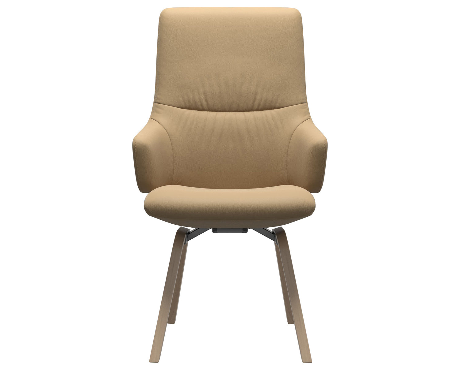 Paloma Leather Sand & Natural Base | Stressless Mint High Back D200 Dining Chair w/Arms | Valley Ridge Furniture