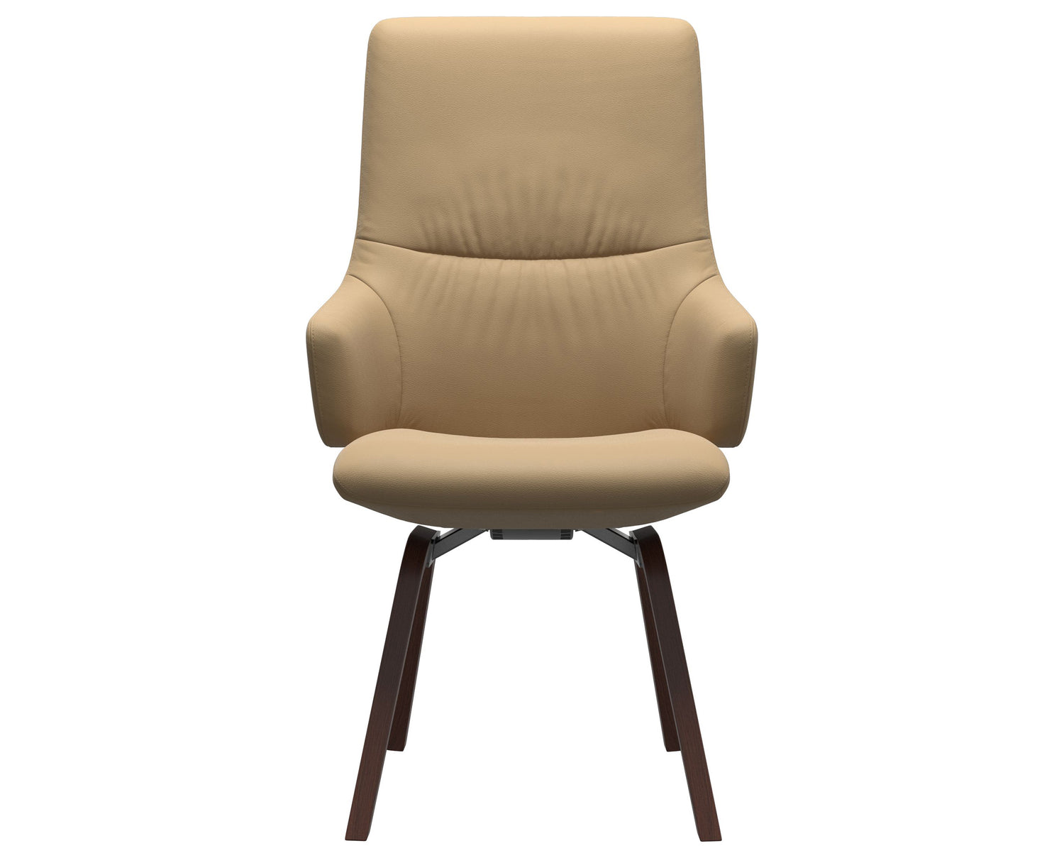 Paloma Leather Sand & Walnut Base | Stressless Mint High Back D200 Dining Chair w/Arms | Valley Ridge Furniture
