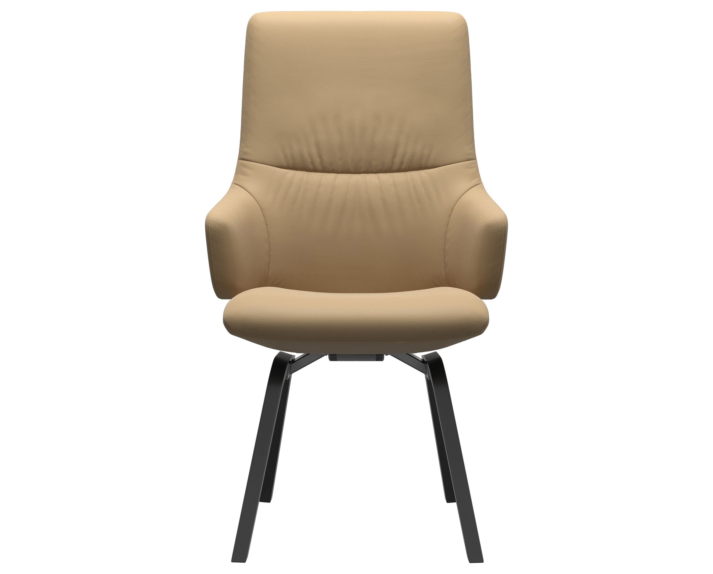 Paloma Leather Sand and Black Base | Stressless Mint High Back D200 Dining Chair w/Arms | Valley Ridge Furniture