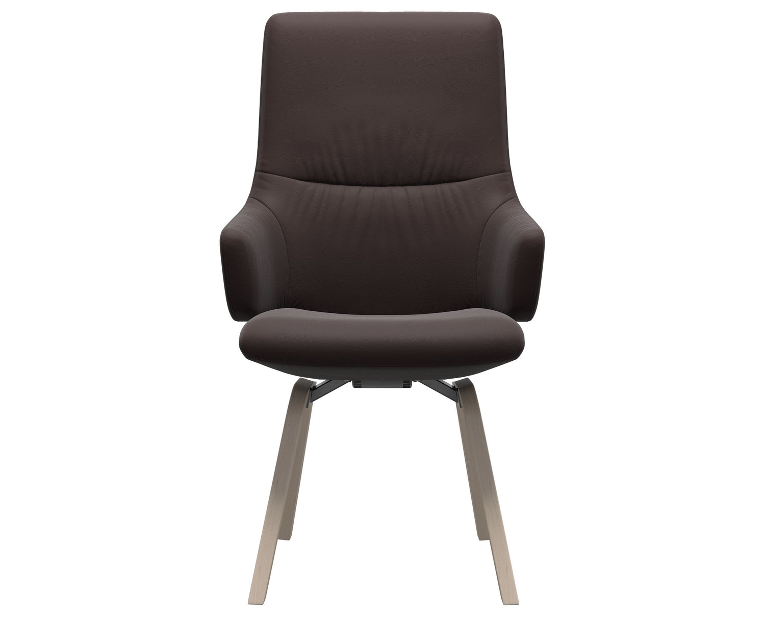 Paloma Leather Chocolate & Whitewash Base | Stressless Mint High Back D200 Dining Chair w/Arms | Valley Ridge Furniture