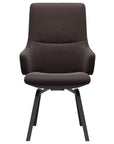 Paloma Leather Chocolate and Black Base | Stressless Mint High Back D200 Dining Chair w/Arms | Valley Ridge Furniture