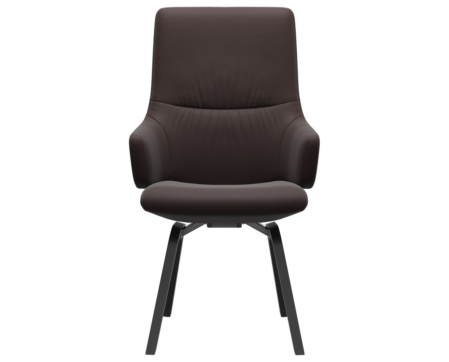 Paloma Leather Chocolate & Black Base | Stressless Mint High Back D200 Dining Chair w/Arms | Valley Ridge Furniture