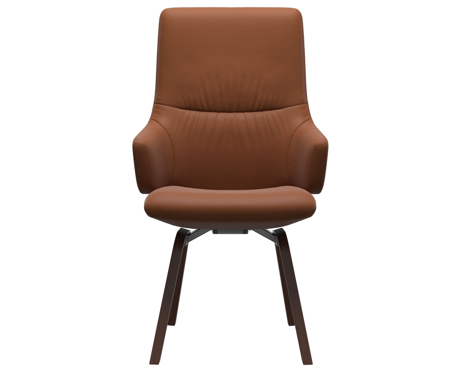 Paloma Leather New Cognac & Walnut Base | Stressless Mint High Back D200 Dining Chair w/Arms | Valley Ridge Furniture