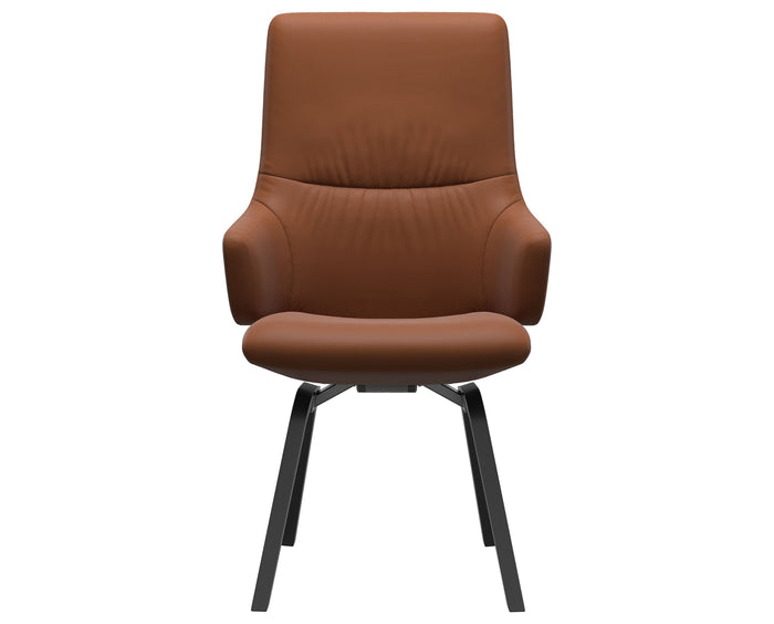 Paloma Leather New Cognac & Black Base | Stressless Mint High Back D200 Dining Chair w/Arms | Valley Ridge Furniture