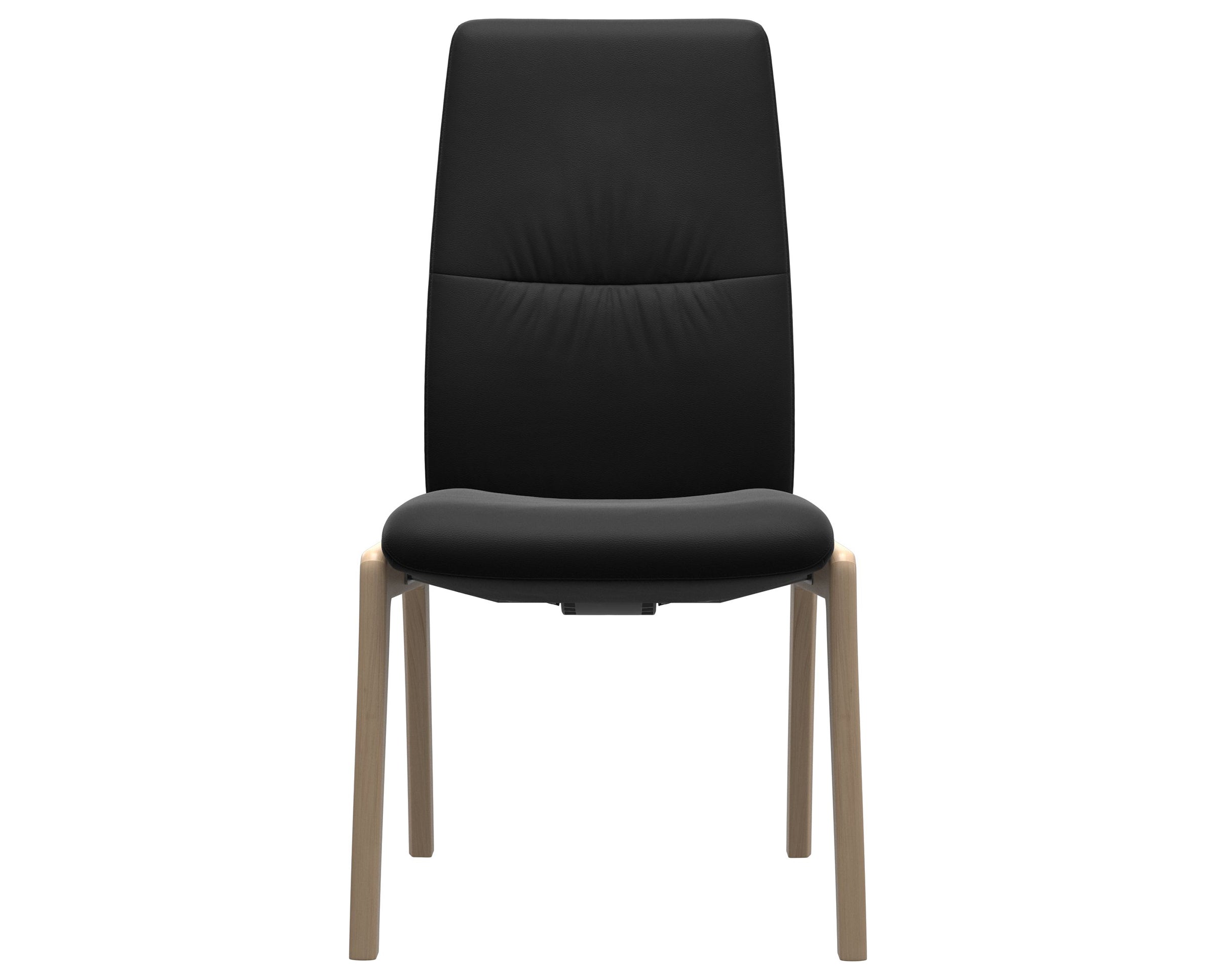 Paloma Leather Black and Natural Base | Stressless Mint High Back D100 Dining Chair | Valley Ridge Furniture
