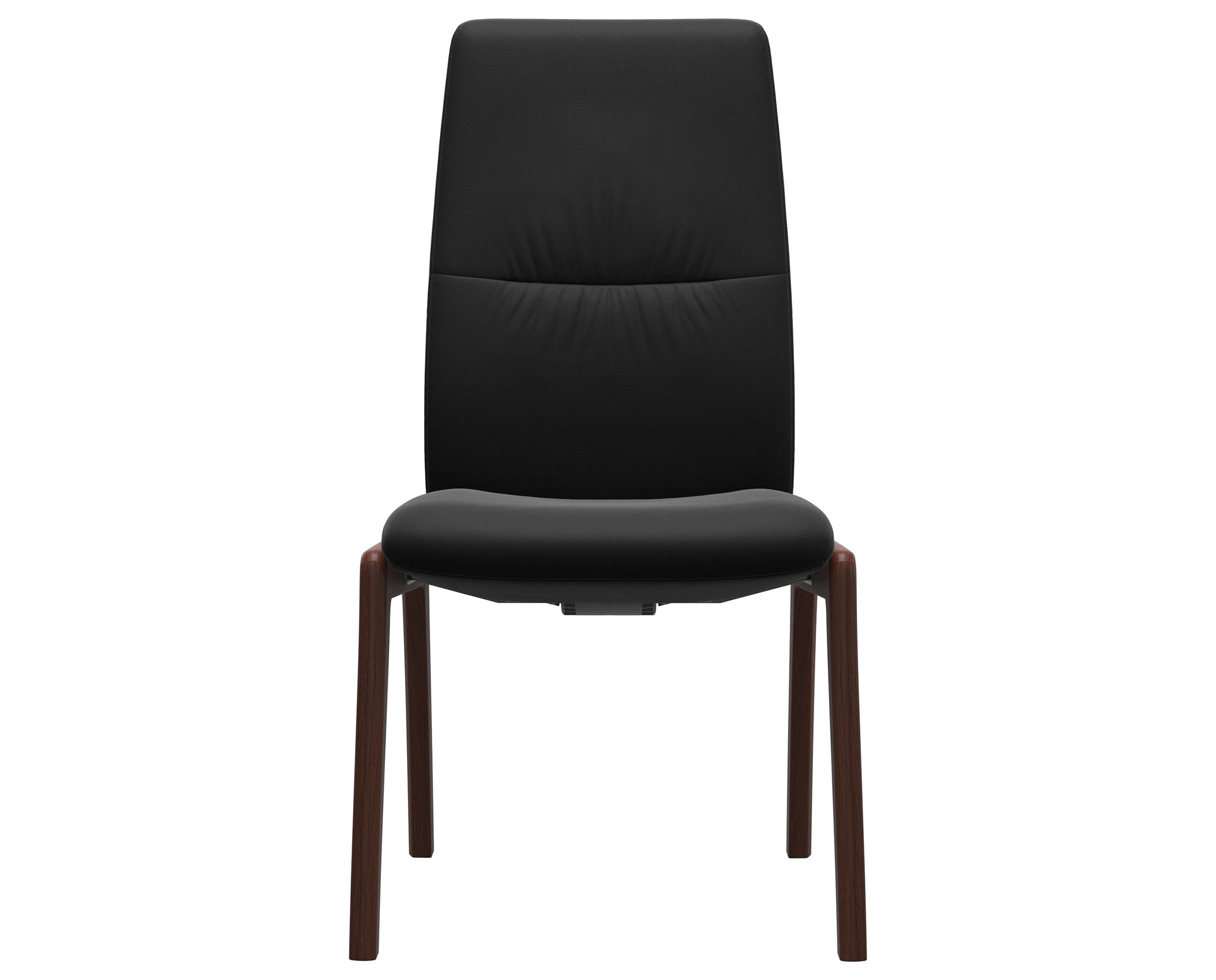 Paloma Leather Black and Walnut Base | Stressless Mint High Back D100 Dining Chair | Valley Ridge Furniture