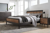 Carbon with Walnut Stripe | West Bros Hayden Wood Panel Bed