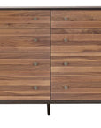 Carbon with Walnut Stripe | West Bros Hayden 8 Drawer Dresser