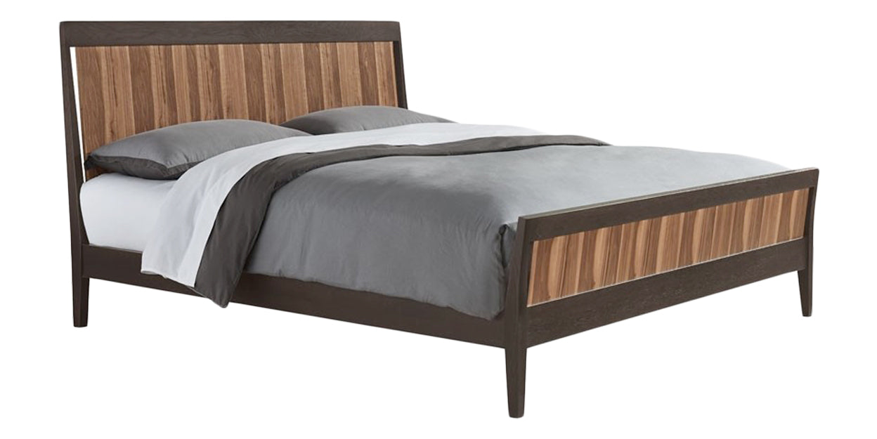Carbon with Walnut Stripe | West Bros Hayden Wood Panel Bed