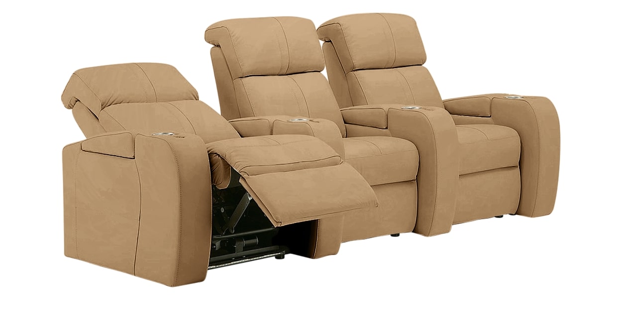 Broadway Leather Khaki | Palliser Furniture Flicks Sectional | Valley Ridge Furniture