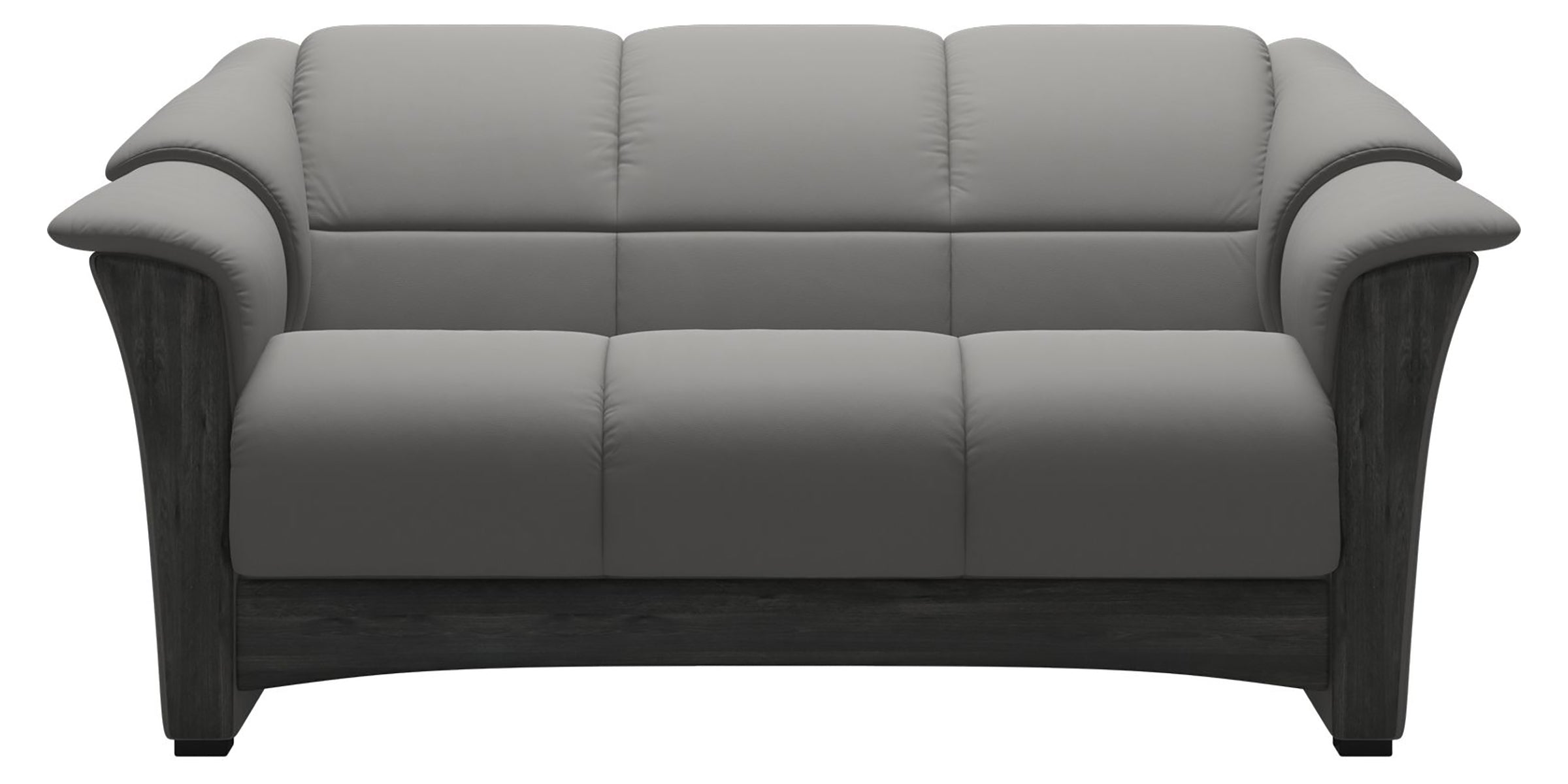 Paloma Leather Silver Grey and Grey Base | Stressless Oslo Loveseat | Valley Ridge Furniture