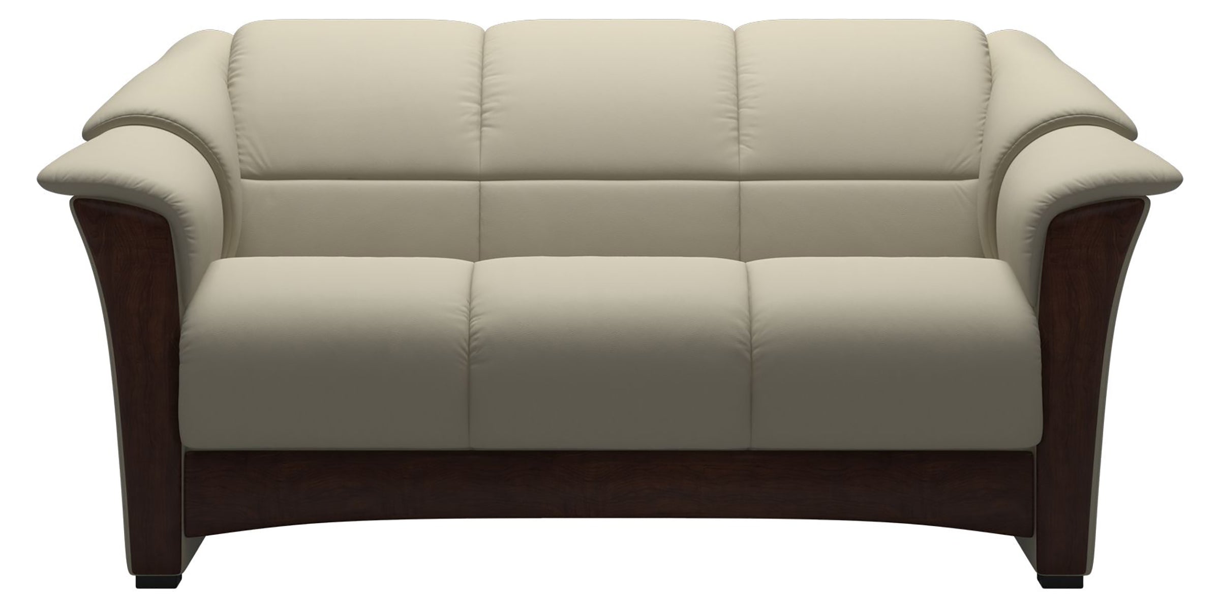 Paloma Leather Light Grey and Brown Base | Stressless Oslo Loveseat | Valley Ridge Furniture