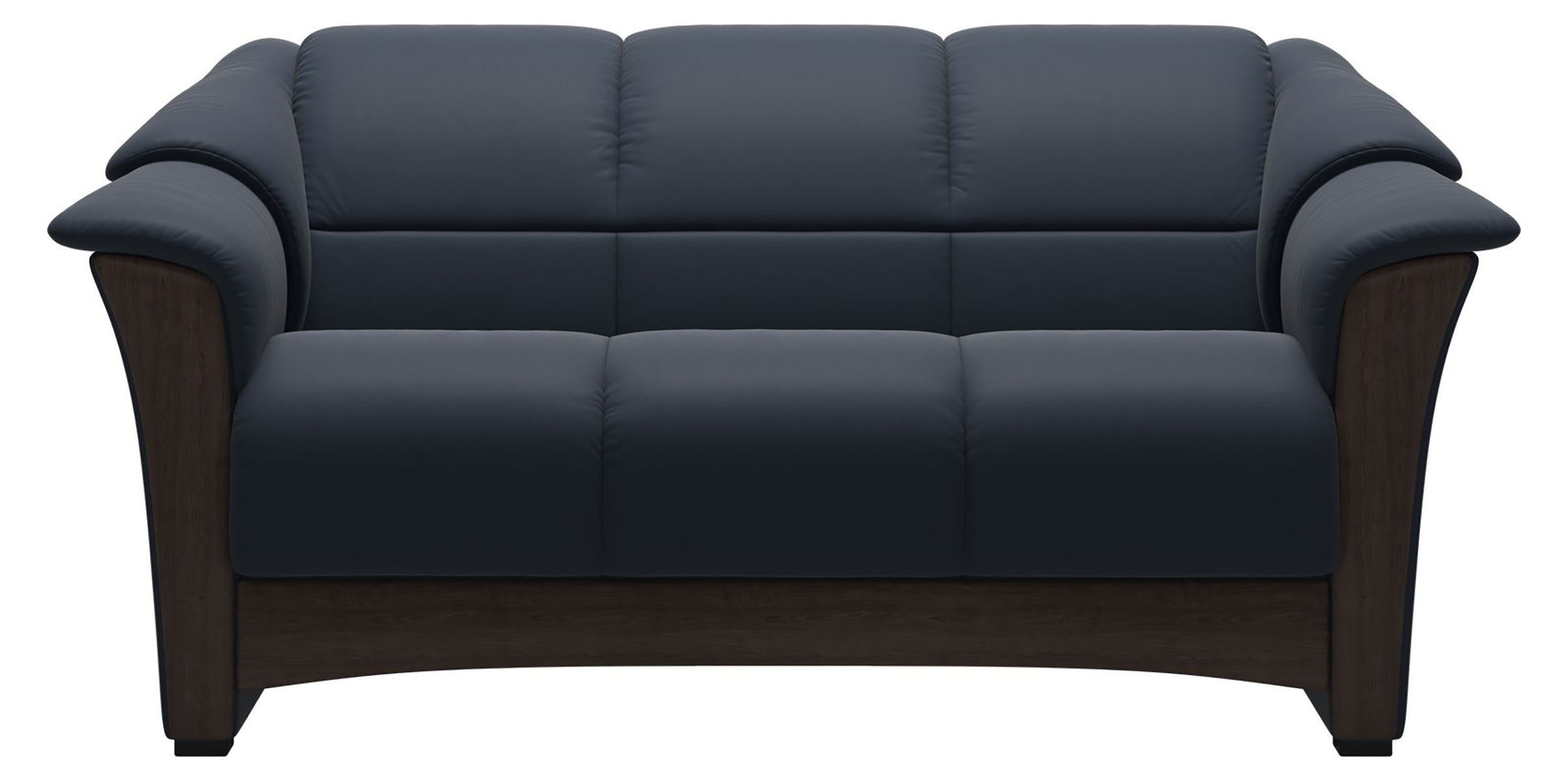 Paloma Leather Oxford Blue and Wenge Base | Stressless Oslo Loveseat | Valley Ridge Furniture
